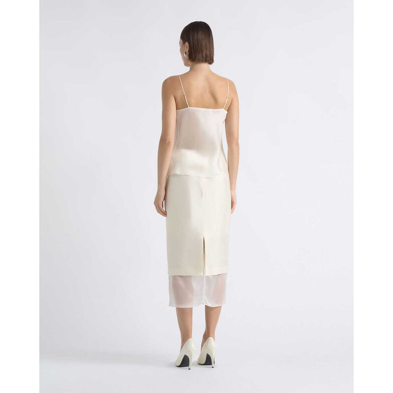 Cue Silk Organza Contrast Midi Skirt image number 1